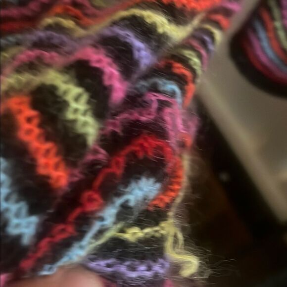 Sonia Bogner Colorful Boho Belt Tie Sweater Cardigan Vibrant Festival Feminine - Picture 6 of 10